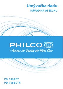 Návod Philco PDI 1568 DT Umývačka riadu