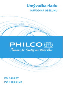 Návod Philco PDI 1468 BTDX Umývačka riadu