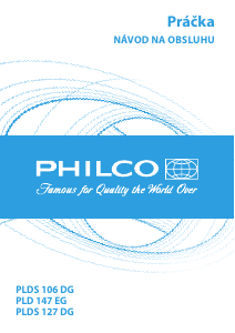 Návod Philco PLDS 106 DG Práčka