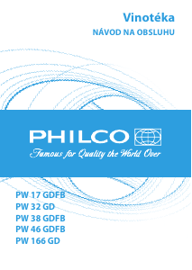 Návod Philco PW 38 GDFB Vinotéka
