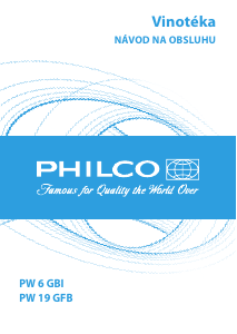 Návod Philco PW 19 GFB Vinotéka