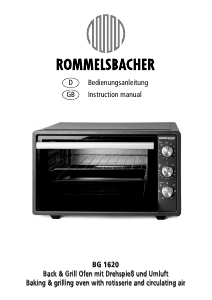 Manual Rommelsbacher BG 1620 Oven