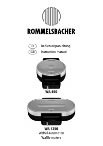 Bedienungsanleitung Rommelsbacher WA 850 Waffeleisen