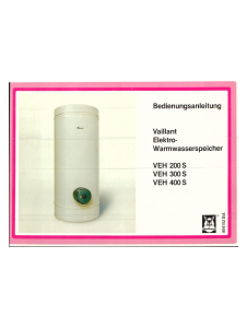 Bedienungsanleitung Vaillant VEH 300 S Warmwasserspeicher