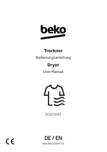 Handleiding BEKO DC8230A1 Wasdroger