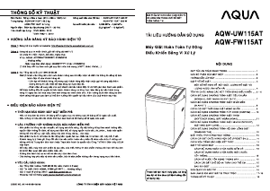 Hướng dẫn sử dụng Aqua AQW-FW115AT Máy giặt