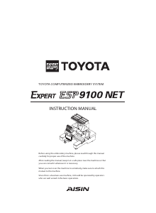 Manual Toyota Expert ESP 9100 NET Embroidery Machine