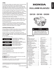 Kullanım kılavuzu Honda GX120 Motor