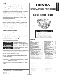 Priročnik Honda GX160 Motor