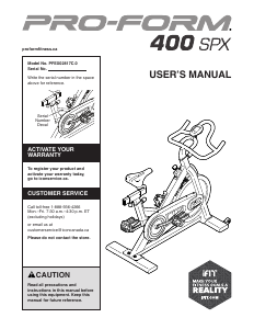 Handleiding Pro-Form 400 SPX Hometrainer