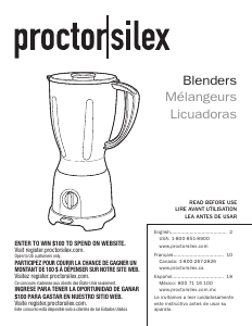Manual Proctor Silex 58130PS Blender