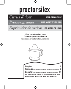 Manual Proctor Silex 66332PS Citrus Juicer