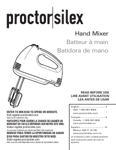 Mode d’emploi Proctor Silex 62507PS Batteur à main