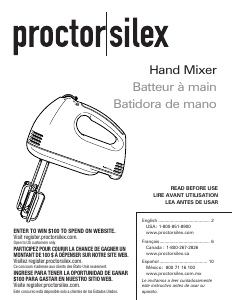 Manual Proctor Silex 62515PS Hand Mixer