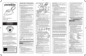 Mode d’emploi Proctor Silex 17150PS Fer à repasser
