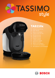 Bruksanvisning Bosch TAS1107 Tassmo Style Kaffemaskin