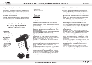 Bedienungsanleitung Sichler NC-4789-675 Haartrockner