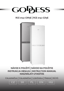 Használati útmutató Goddess RCE0142GX9E Hűtő és fagyasztó
