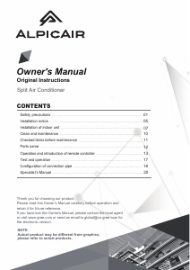 Manual AlpicAir AWO-33HRDC1E Air Conditioner