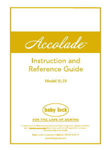 Handleiding Baby Lock BLS8 Accolade Naaimachine