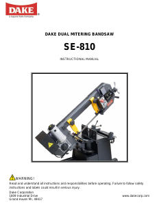 Handleiding Dake SE-810 Bandzaag