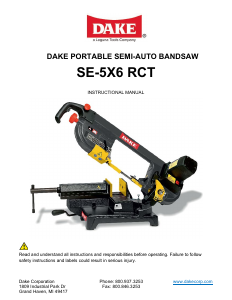 Handleiding Dake SE-5X6 RCT Bandzaag