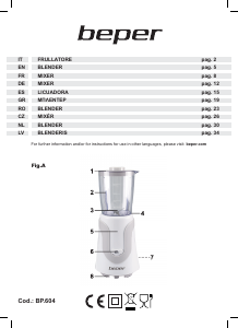 Handleiding Beper BP.604 Blender