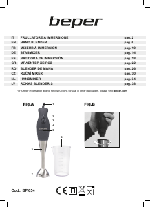 Handleiding Beper BP.654 Staafmixer
