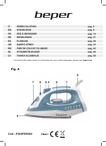 Manuale Beper P204FER002 Ferro da stiro