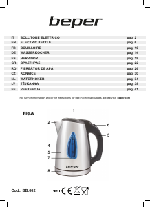 Handleiding Beper BB.002 Waterkoker