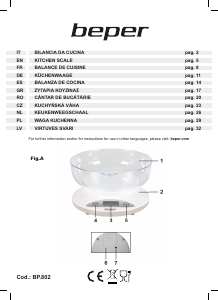 Manual de uso Beper BP.802 Báscula de cocina