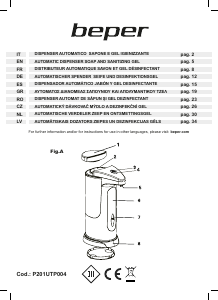 Handleiding Beper P201UTP004 Zeepdispenser