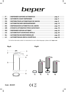 Rokasgrāmata Beper 40.931 Ziepju dozators
