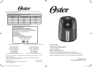 Manual Oster CKSTAF40M Deep Fryer