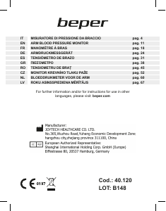 Manuale Beper 40.120 Misuratore di pressione