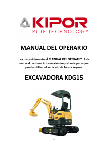 Manual de uso Kipor KDG15 Excavadora