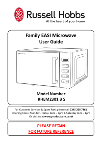 Manual Russell Hobbs RHEM2301S Microwave