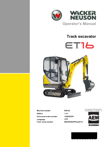 Mode d’emploi Wacker Neuson ET16 Excavatrice