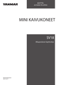 Käyttöohje Yanmar SV18 Kaivinkone