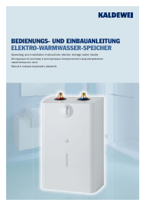 Bedienungsanleitung Kaldewei 805 U-A Warmwasserspeicher