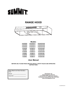Manual Summit H36ADAW Cooker Hood