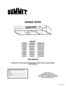 Handleiding Summit H30RSS Afzuigkap