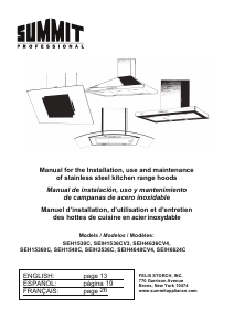 Manual de uso Summit SEIH6624C Campana extractora