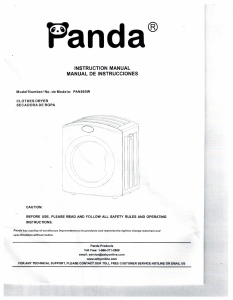 Manual Panda PAN865W Dryer