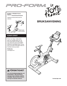 Bruksanvisning Pro-Form PFEVEX71516.0 Tour de France Motionscykel