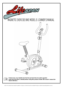 Manual Lifespan E-1 Exercise Bike