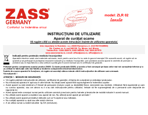 Manual Zass ZLR-02 Aparat de curăţat scame