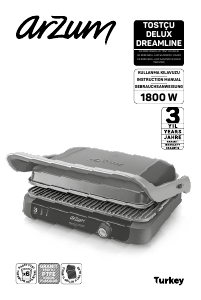 Handleiding Arzum AR 2028 Tostcu Delux Dreamline Contactgrill