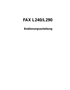 Bedienungsanleitung Canon FAX-L290 Faxmaschine