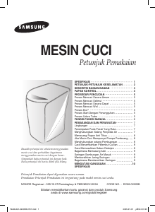 Panduan Samsung WA90J7 Mesin Cuci